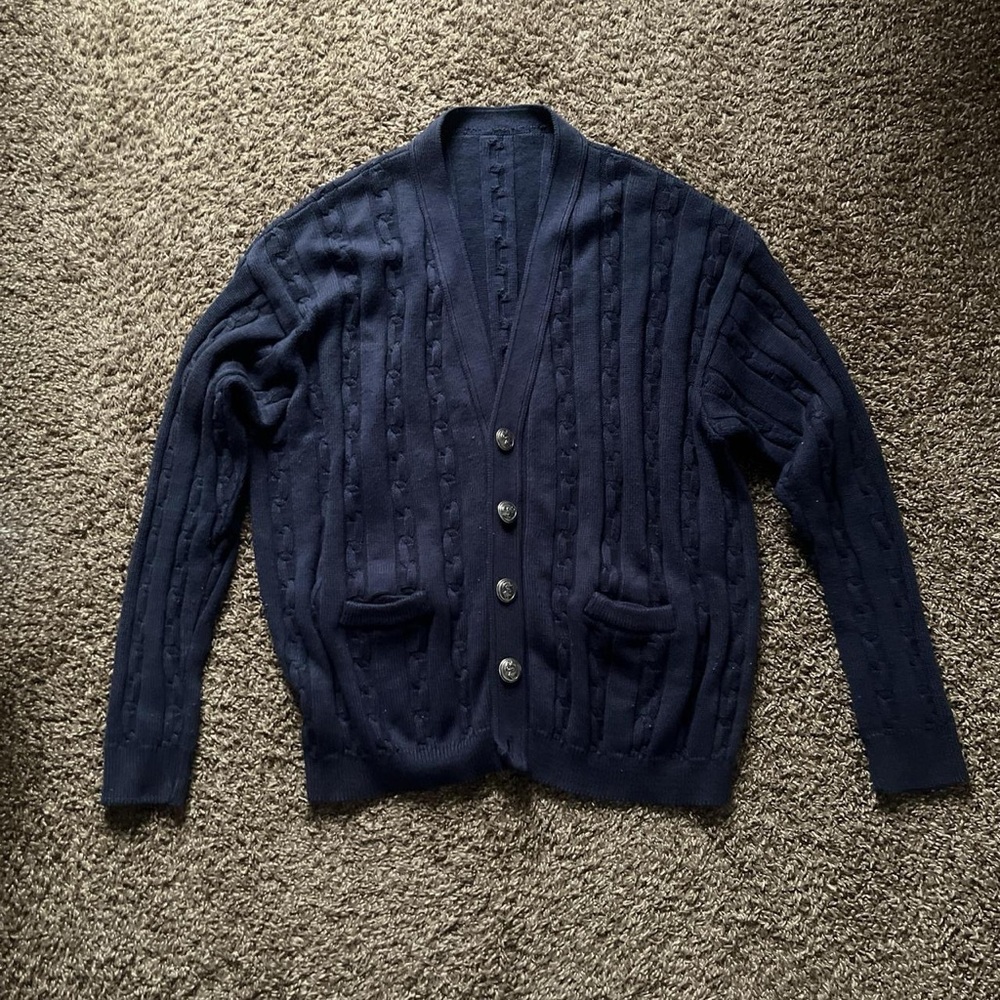 Men's Cable Knit Cardigan Sweater